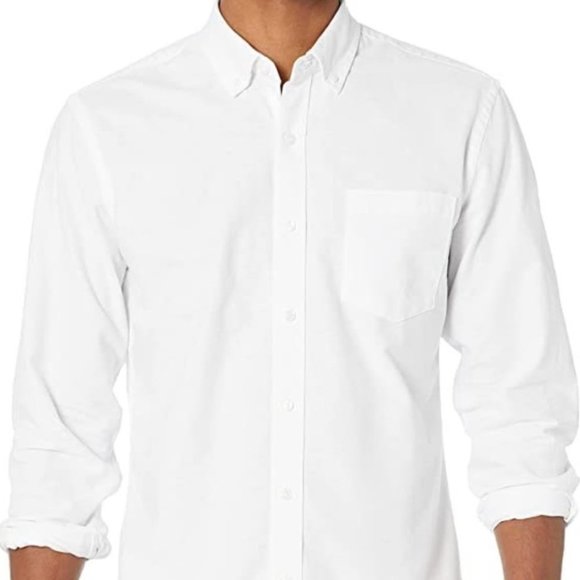 Xl | Essentials mens Slim-Fit | Long-Sleeve Solid Pocket Oxford - Picture 2 of 5